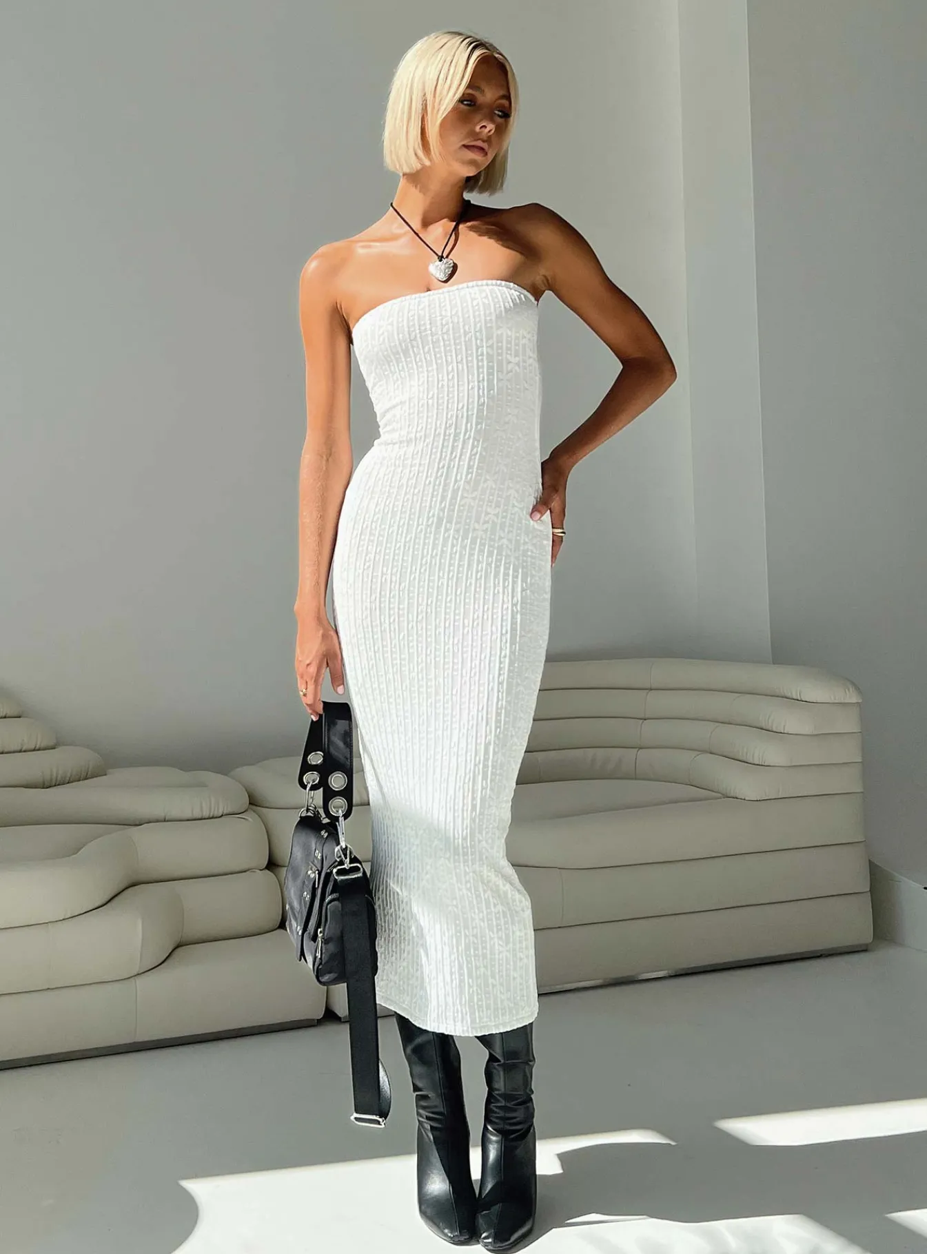 Princess Polly Lasance Maxi Dress White New