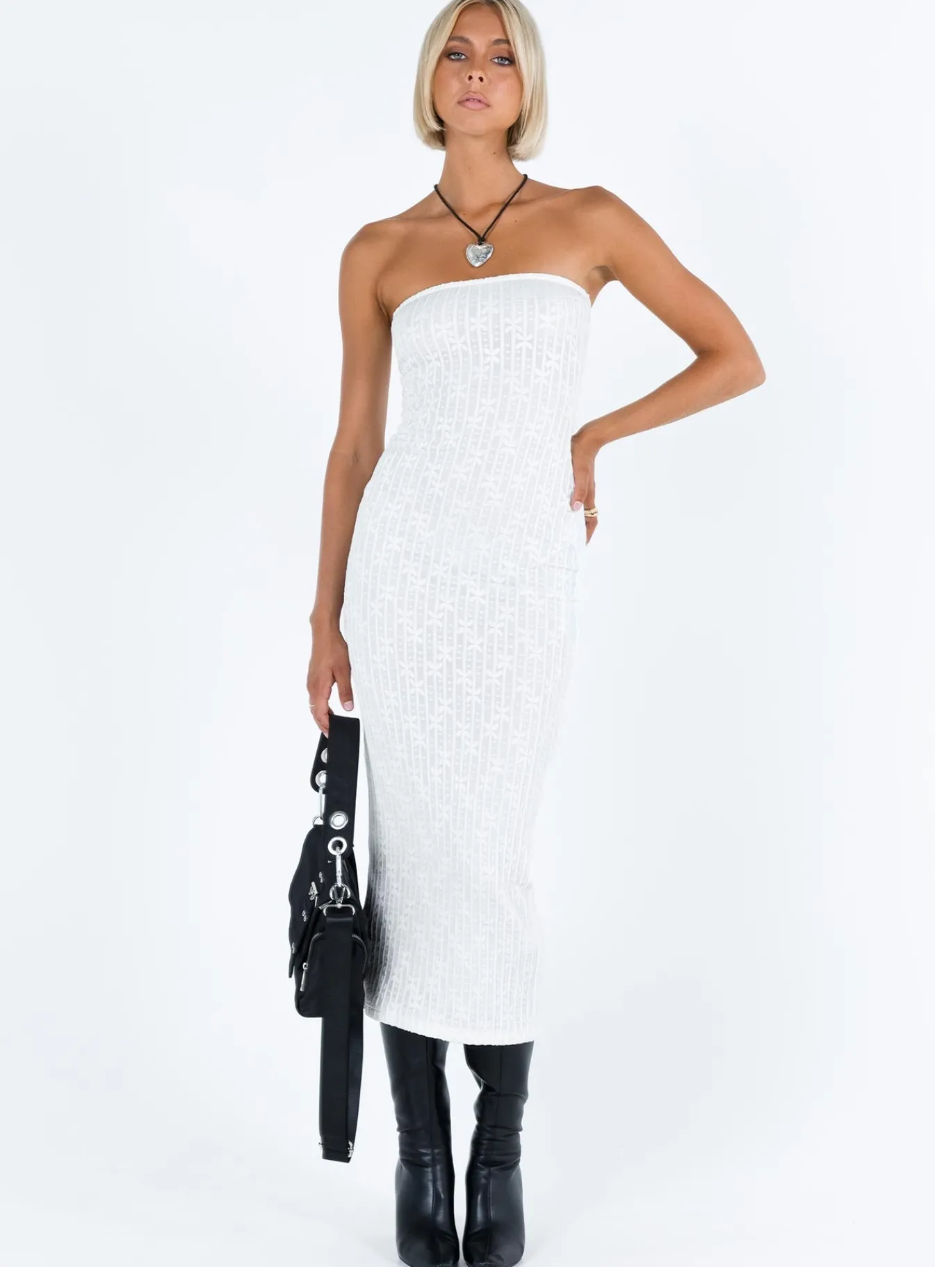 Princess Polly Lasance Maxi Dress White New
