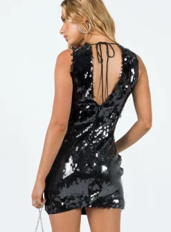 Princess Polly Late Night Mini Dress  Black Store