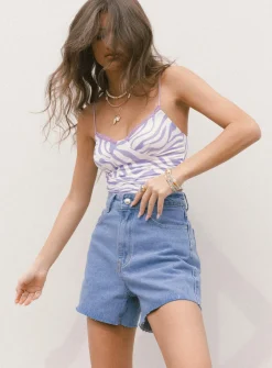Princess Polly Laurenashorts Midwash Denim Flash Sale