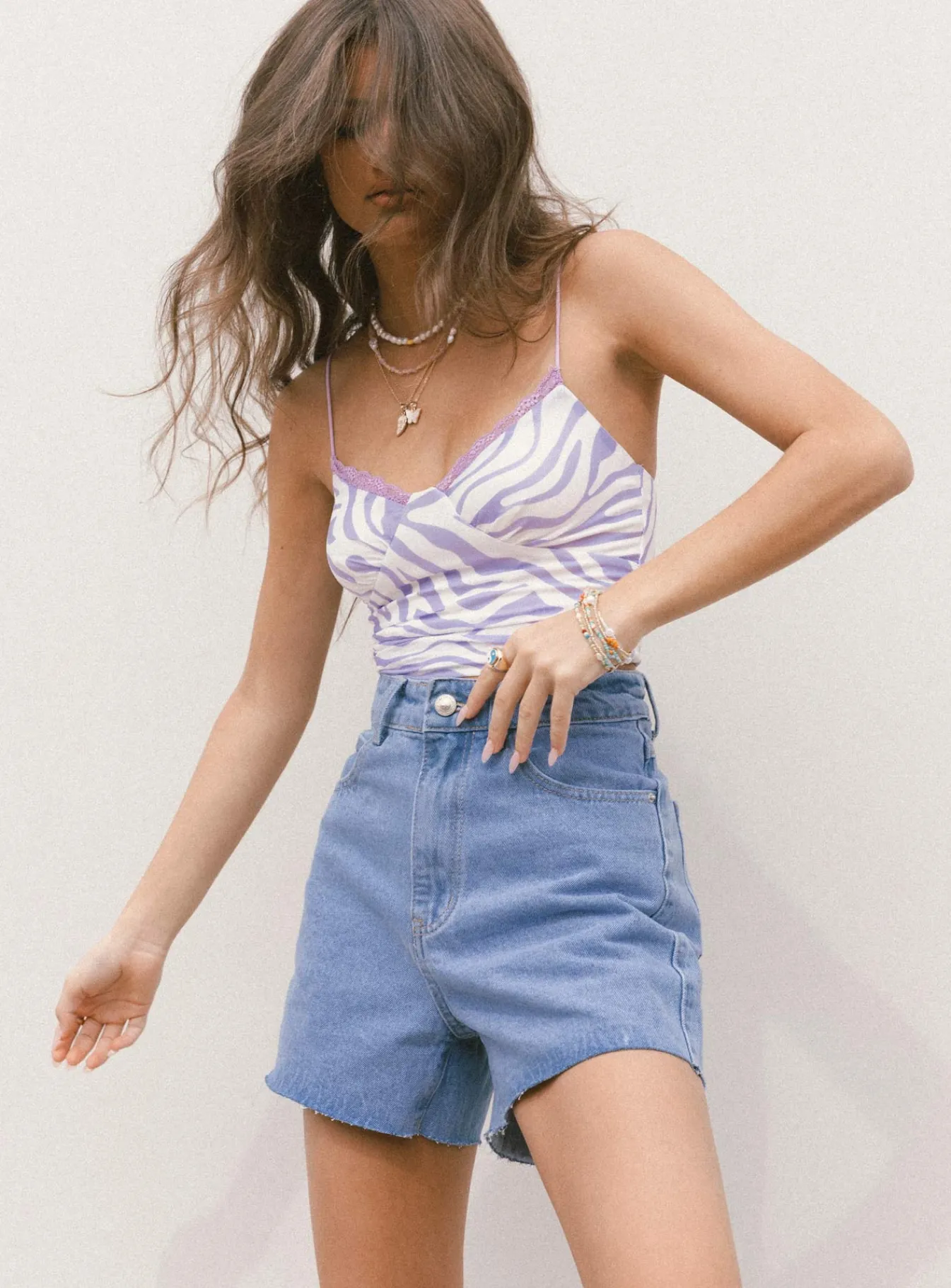 Princess Polly Laurenashorts Midwash Denim Flash Sale