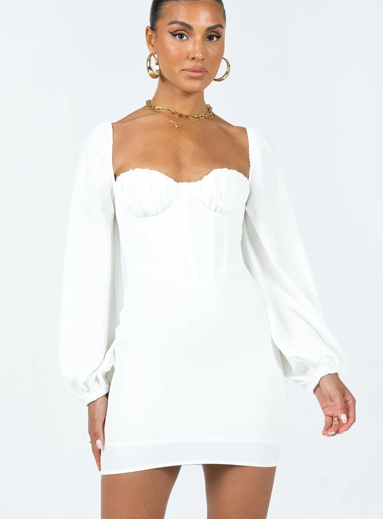 Princess Polly Laurie Corset Mini Dress  White Store