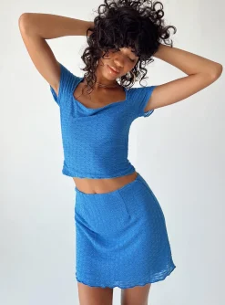 Princess Polly Lavender Time Mini Skirt  Blue Hot