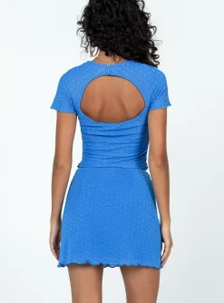 Princess Polly Lavender Time Mini Skirt  Blue Hot