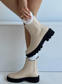 Princess Polly Lavern Boot  Beige Shop