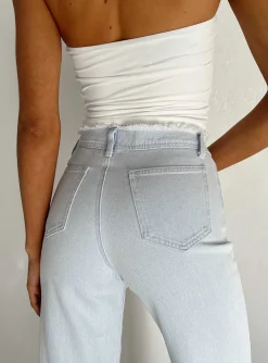Princess Polly Layton Straight Leg Light Wash Jean Denim Cheap