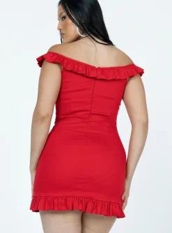 Princess Polly Leela Mini Dress  Red Cheap