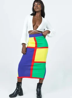 Princess Polly Lego Midi Skirt  Multi Cheap