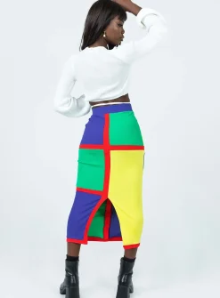 Princess Polly Lego Midi Skirt  Multi Cheap