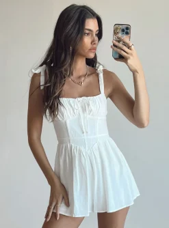 Princess Polly Lehanna Romper  White Sale