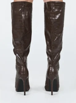 Princess Polly Leighton Boots Brown Sale