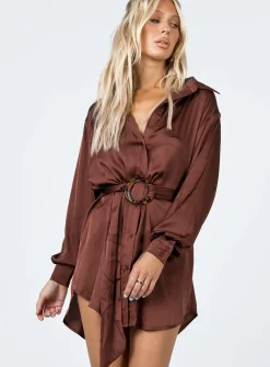 Princess Polly Leighton Mini Dress  Brown Cheap