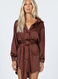 Princess Polly Leighton Mini Dress  Brown Cheap