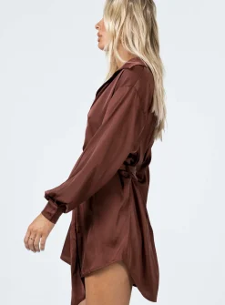 Princess Polly Leighton Mini Dress  Brown Cheap