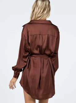 Princess Polly Leighton Mini Dress  Brown Cheap