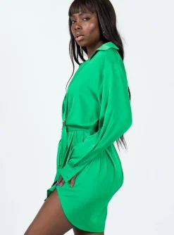 Princess Polly Leighton Mini Dress  Green Best Sale