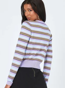 Princess Polly Leila Cardigan Multi   Purple Flash Sale