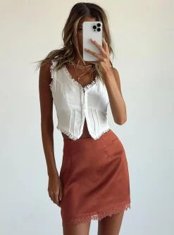 Princess Polly Leila Mini Skirt  Brown Cheap