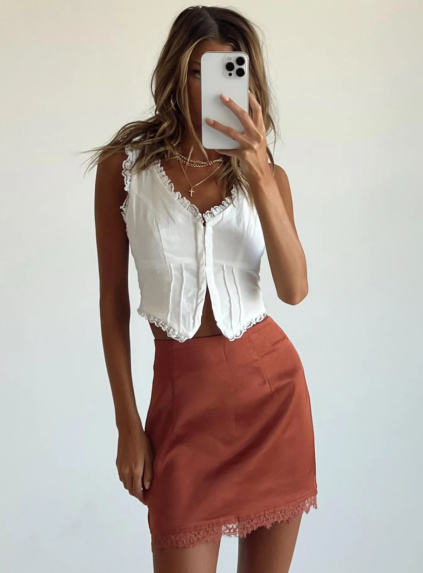 Princess Polly Leila Mini Skirt Brown Cheap