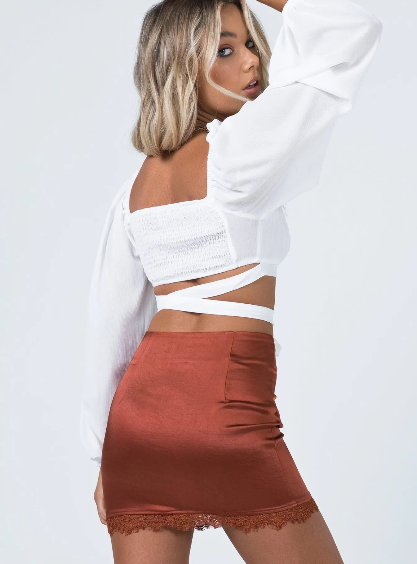 Princess Polly Leila Mini Skirt Brown Cheap