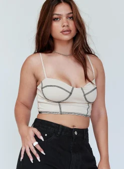 Princess Polly Leilani Top   Beige Cheap