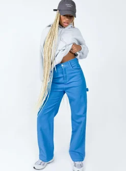 Princess Polly Leisure Straight Leg Jeans  Blue Best Sale