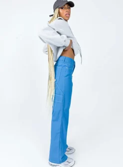 Princess Polly Leisure Straight Leg Jeans  Blue Best Sale