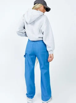 Princess Polly Leisure Straight Leg Jeans  Blue Best Sale