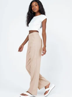 Princess Polly Lelo Linen Pants  Beige Best