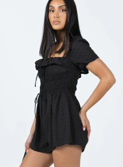 Princess Polly Leni Romper Black Shop
