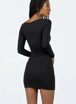 Princess Polly Lennel Mini Dress Black Hot