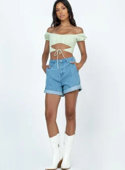 Princess Polly Lennoxshorts  Denim Best Sale