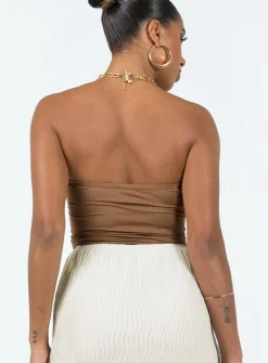 Princess Polly Lenton Bodysuit  Brown Sale