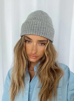 Princess Polly Leo Beanie  Marle Grey Discount