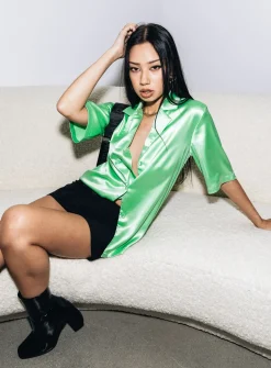Princess Polly Leona Shirt  Green Online