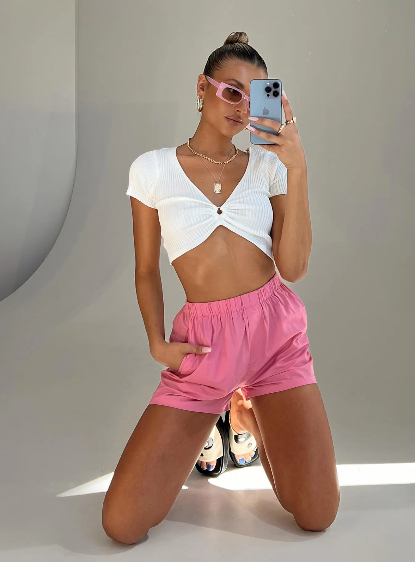 Princess Polly Leonara Shorts Pink Flash Sale