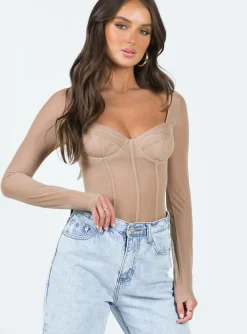 Princess Polly Leonie Bodysuit  Beige Fashion
