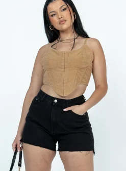 Princess Polly Leonie Denim Shorts Washed  Black Discount