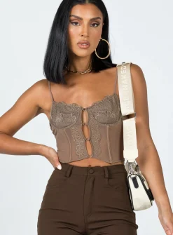 Princess Polly Lerina Top Mushroom   Beige Sale