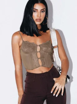 Princess Polly Lerina Top Mushroom   Beige Sale