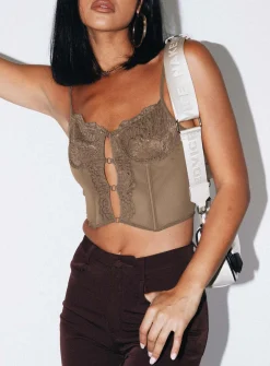 Princess Polly Lerina Top Mushroom   Beige Sale