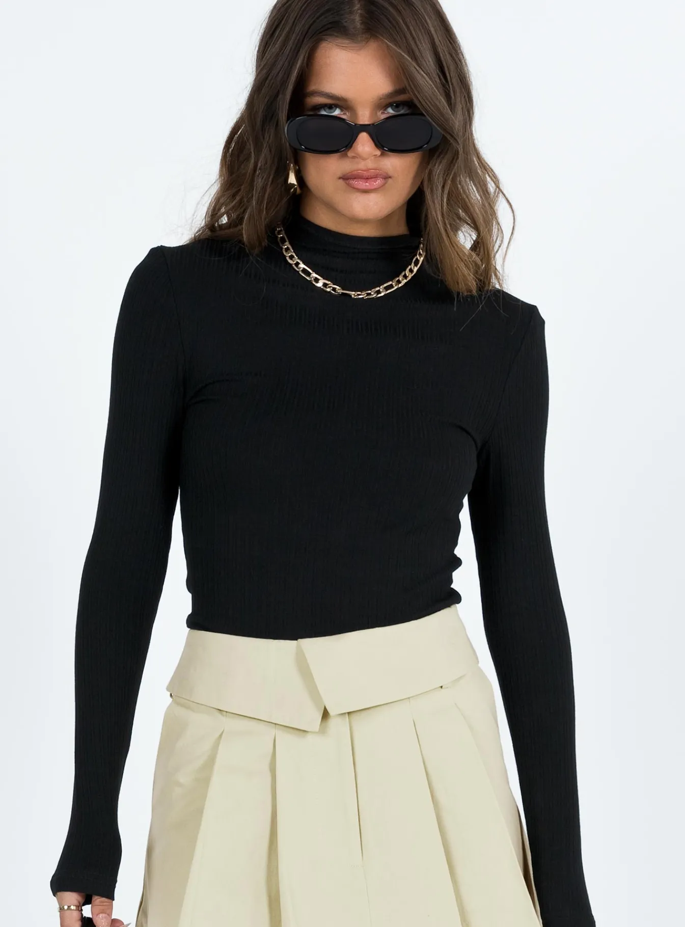 Princess Polly Lerman Long Sleeve Top Black Discount