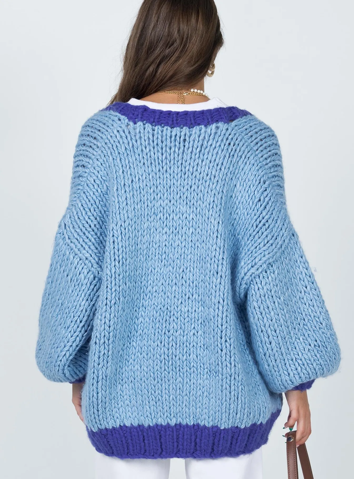 Princess Polly Lester Knit Cardigan Blue New