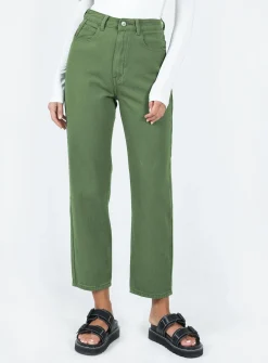 Princess Polly Leta Straight Leg Denim Jeans  Khaki Hot