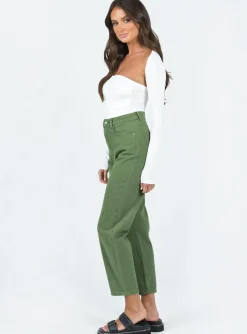 Princess Polly Leta Straight Leg Denim Jeans Khaki Hot