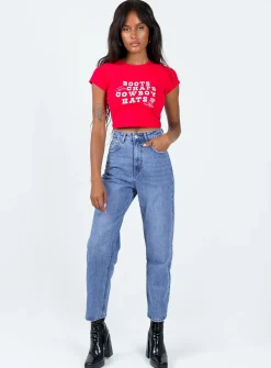 Princess Polly Leta Straight Legjeans Mid Blue   Denim Store