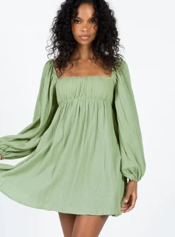 Princess Polly Let'S Dance Long Sleeve Mini Dress Sage New