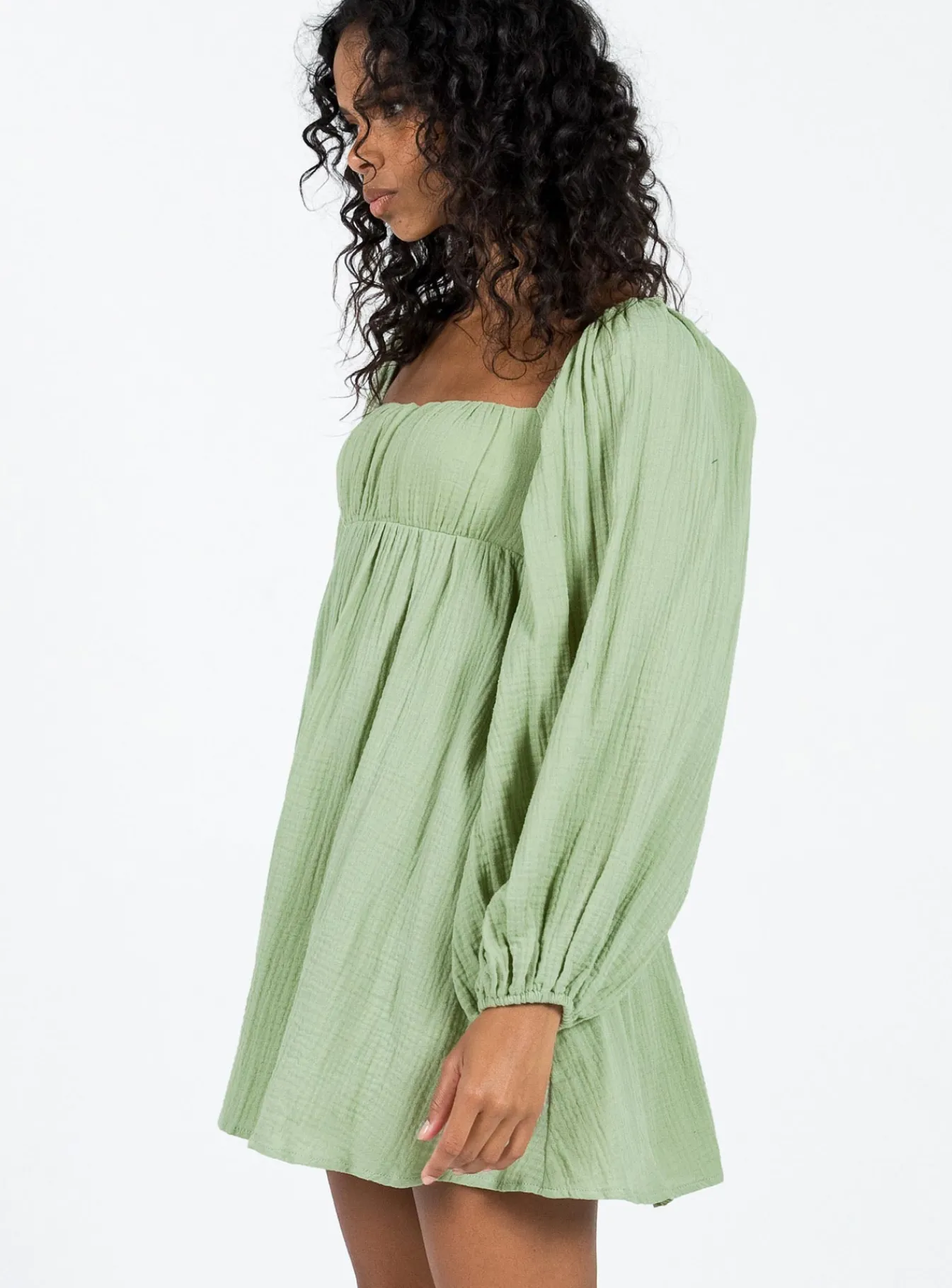 Princess Polly Let'S Dance Long Sleeve Mini Dress Sage New