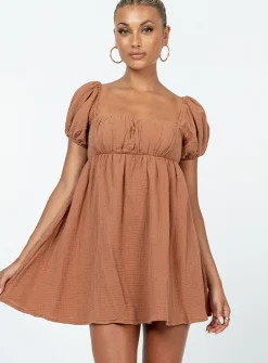 Princess Polly Let'S Dance Mini Dress Brown New