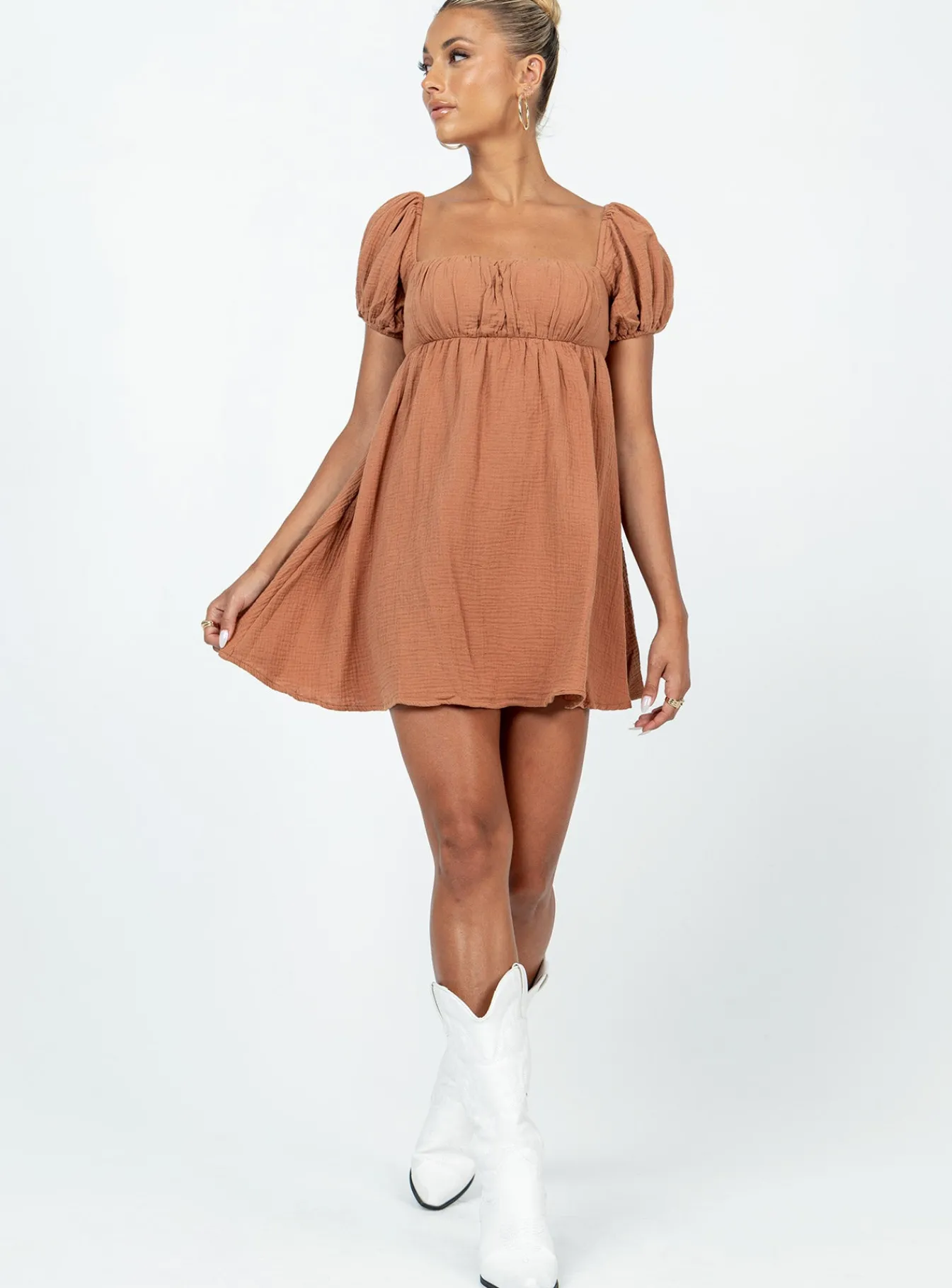 Princess Polly Let'S Dance Mini Dress Brown New